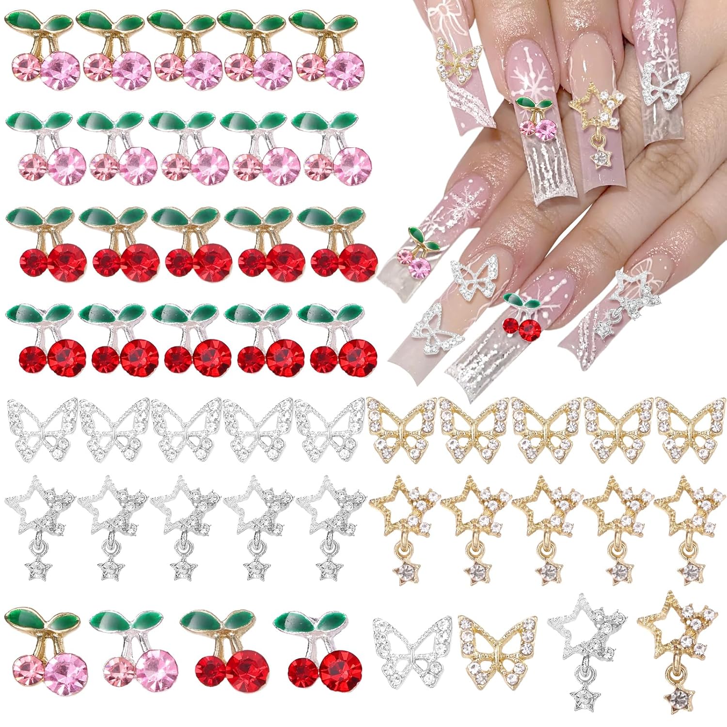 Nail Art Valentines Day - 40 шт., подвески для ногтей из
