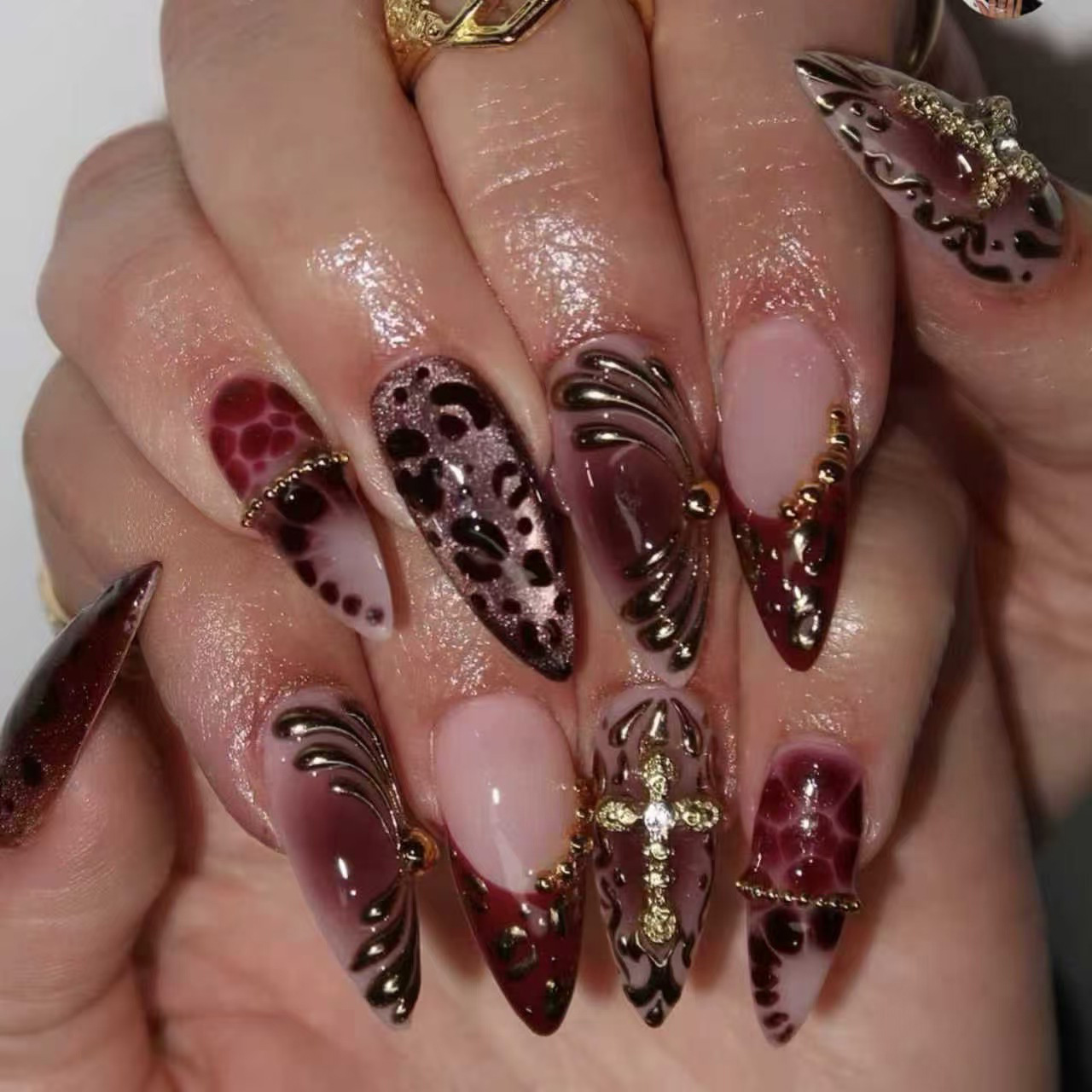 Nail Art Press On - Накладные ногти средней длины для женщин,