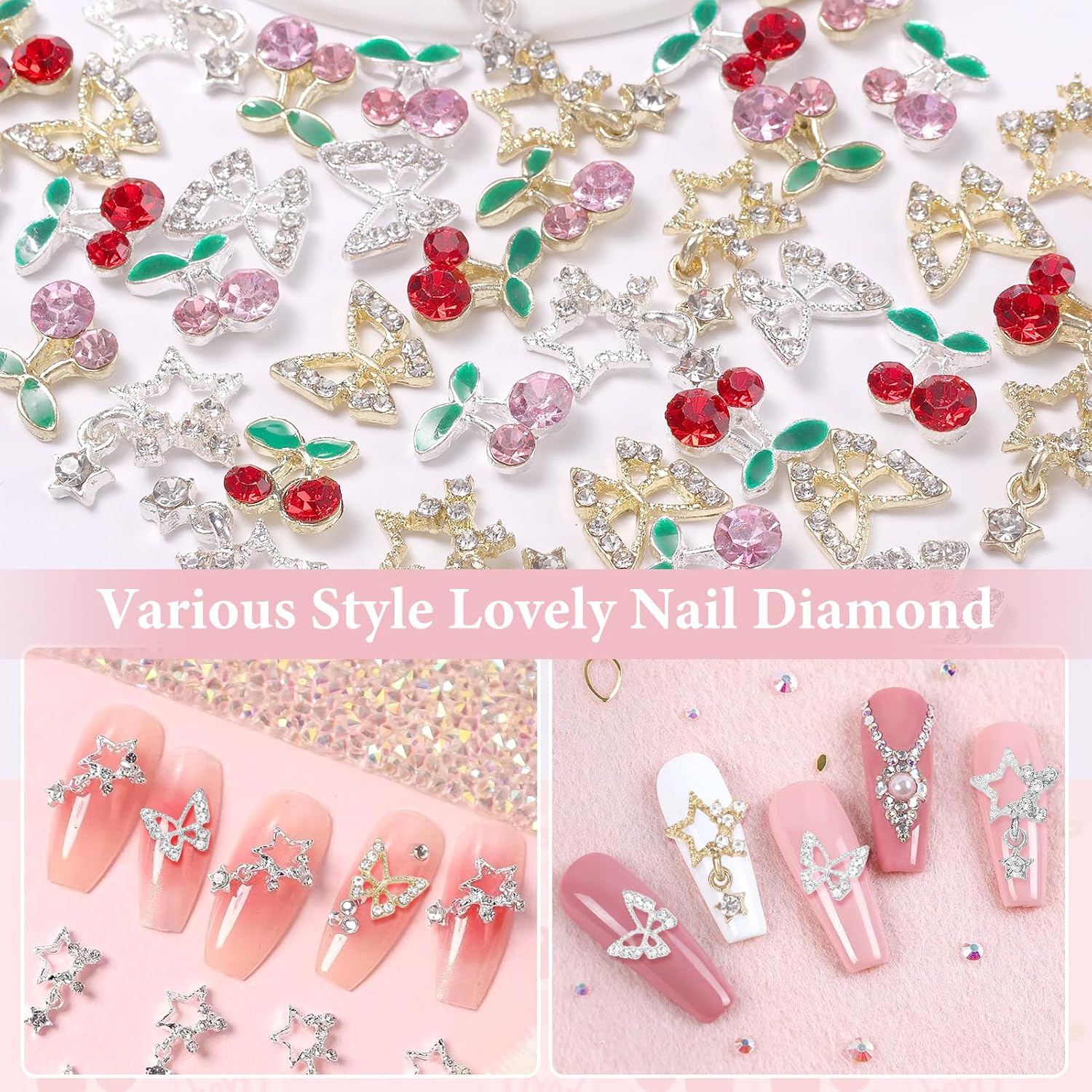 40 шт., подвески для ногтей из – обзор и цена Nail Art Valentines Day