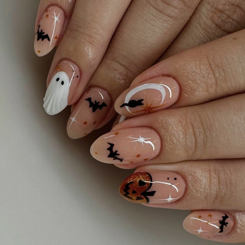 24 шт., простой миндальный пре – обзор и цена Nail Art Press On